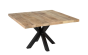 Table en manguier massif pied central en métal noir carré 130 CM RUBEN