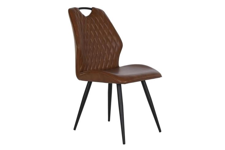 Esprit d'autrefois boutique de décoration à Orléans, vous propose l'ensembleEnsemble de 4 chaises en similicuir marron