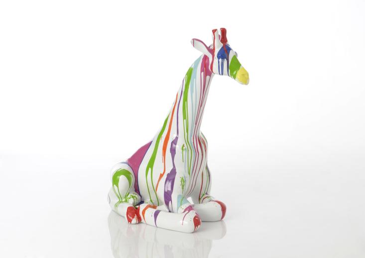 Esprit d'autrefois boutique de décoration à Orléans, vous propose la Girafe couchee trash  exterieur blanche