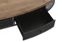 Table basse ovale en métal noir perforé et dessus en bois GABRIEL