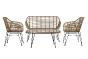 Esprit d'autrefois boutique de décoration à Orléans, vous propose l'Ensemble de 2 fauteuils 1 canapé 1 table en resine effet rotin