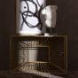 Esprit d'autrefois boutique de décoration à Orléans vous propose la console filaire en métal doré et plateau en verre