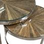Ensemble de 2 tables rondes de salon en bois et aluminium