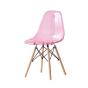 Esprit d'autrefois boutique de décoration à Orléans, vous propose l'ensemble de  4 chaises vintages transparentes roses JOREN