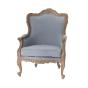 Esprit d'autrefois revendeur Amadeus, vous propose leFauteuil baroque en tissus gris clair Florence création française Amadeus design