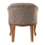 Fauteuil crapaud en tissus taupe Cindy