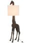 Lampe statue girafe marron