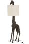 Lampe statue girafe marron