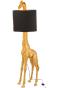 Statue lampe girafe en résine dorée