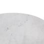 Table de salon ronde SWAN plateau marbre blanc pied manguier