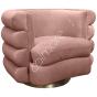 fauteuil pivotant en velours rose collection MILO