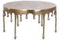 table basse aluminium dorée antique