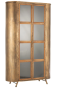Armoire arrondie 2 portes vitrées en métal  antique doré